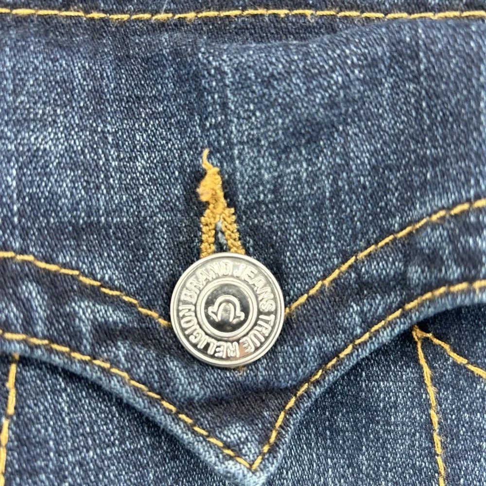 True Religion Ricky Jeans Men's 42 Blue Relaxed Straight Outdoors Casual Logo